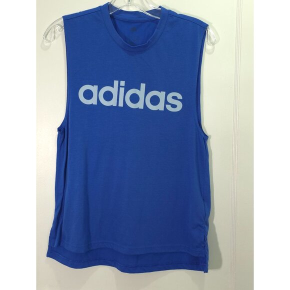 adidas Other - Adidas Mens Blue Sleeveless Logo Tank Top S